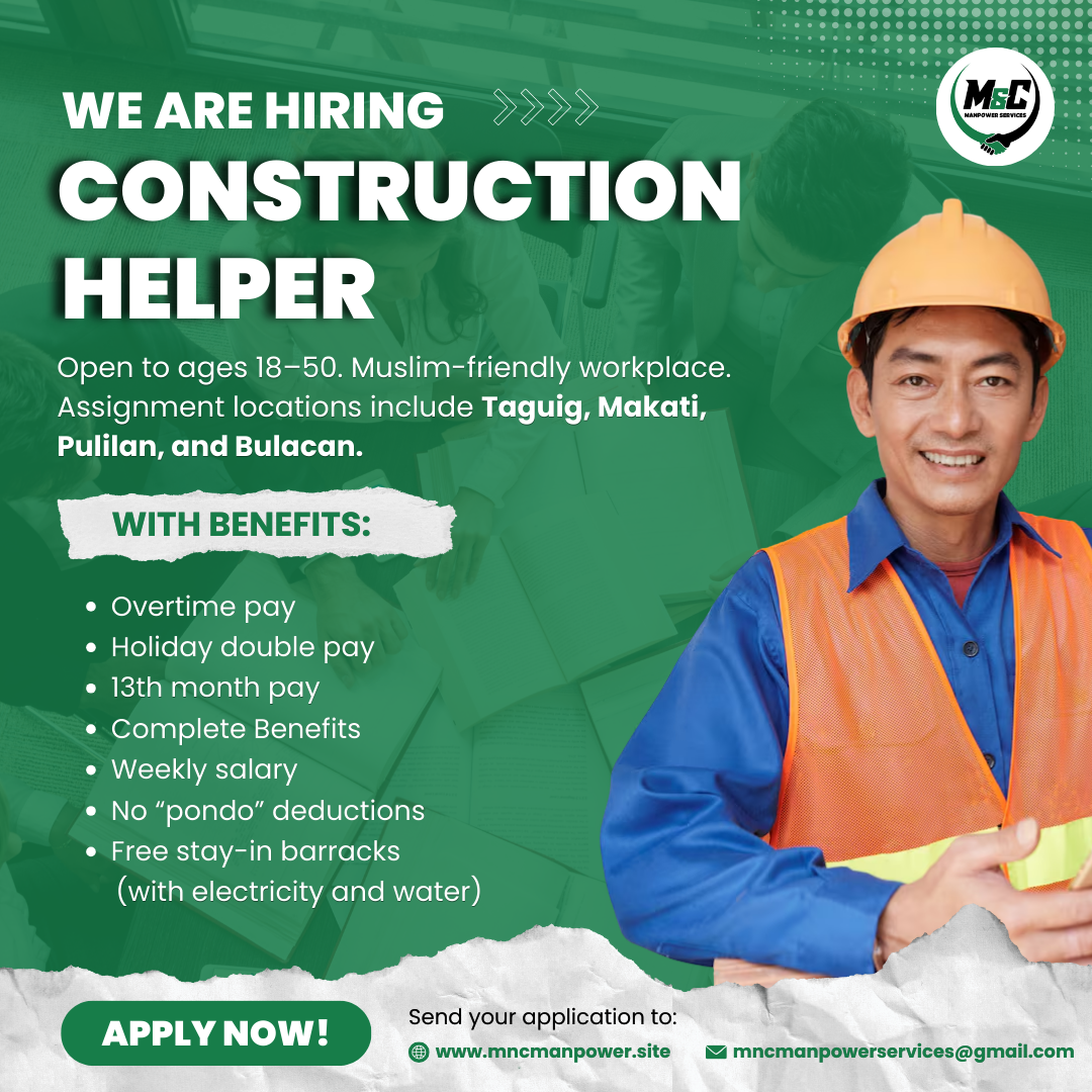 Urgent Hiring: Construction Helper